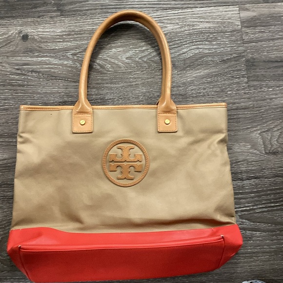 Tory Burch Handbags - Tory Burch Jaden Tan Orange Tote Bag Purse